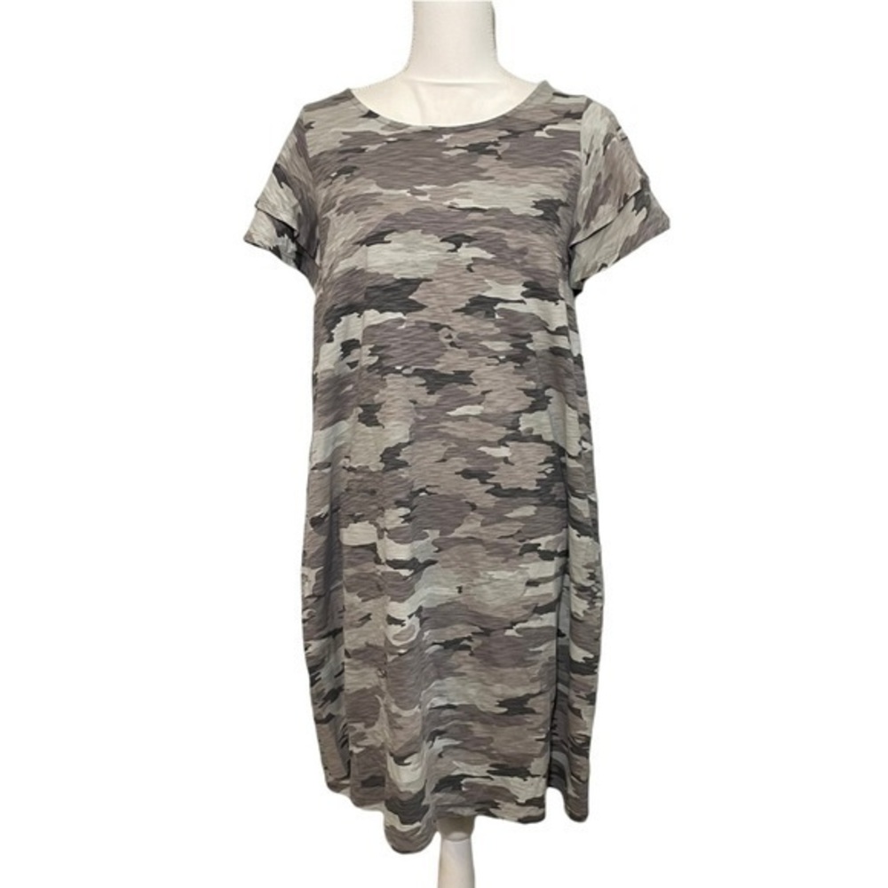 CLEARANCE NWT Isabel Maternity Gray Camo Print T-Shirt Tee Dress Camouflage New